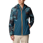 Columbia Men's Inner Limits Jacket, Waterproof Rain Jacket, Night Wave/Metal Mod Camo Print, Size XXL