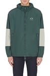 Armani Exchange Men's Reversible, Sustainable Recycled Nylon Jacket, Green G/Lon.Fog/G.GA, XL