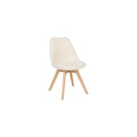 Atmosphera Créateur D'intérieur - Chaise Baya pieds hêtre bouclette blanc