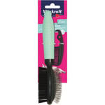 Brosse double pour chat - VITAKRAFT - Toilettage 2 en 1 - Vert et noir - Plastique