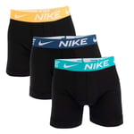 Nike Mens Dri-FIT Essential Micro 3 Pack Boxer Briefs in Black material_polyester - Size Large