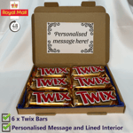 Twix Chocolate Biscuit Twin Bars Gift Hamper Sweet Box 6 BARS w/ Personalisation