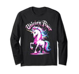 Cute Girl's Magical Unicorn Power Long Sleeve T-Shirt