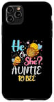 Coque pour iPhone 11 Pro Max He Or She Auntie To Bee Gender Baby Reveal Annonce