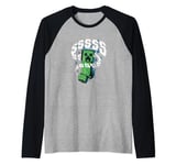 Minecraft Creeper Run SSSSS Raglan Baseball Tee