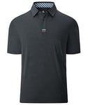 JACKETOWN Polos Homme Fashion à Veste Polos de Sport d'été Masculin T-Shirts Sportifs Hommes à Séchage Rapide Gris foncé L