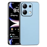 TAUYN Coque pour Xiaomi Redmi Note 13 4G, Ultra-Fin Premium PU Cuir Back et Monture en Silicone Souple Etui, Antichoc, Anti-Rayures Bumper Housse. - Bleu