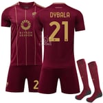 A.S. Roma Hemmafotbollströja Barn & Vuxen 2024-2025 Nr.21 Dybala M