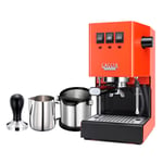 Gaggia Classic E24 Lobster Red Espressomaskin Inkl. Baristautrustning