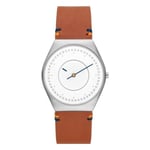 Skagen Grenen Montre pour Homme, Mouvehommet à Énergie Solaire, Bracelet en Acier Inoxydable Ou en Cuir, Ton brun et argenté