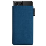 Adore June Classic Bleu-Océan Housse de Protection Compatible avec Galaxy S21 Ultra, Pochette Établie Résistant Textile avec Affichage Nettoyage Effet