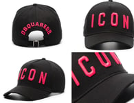 Dsquared2 Icon Unisex Baseball Cap Black Rose New