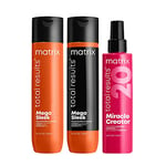 Matrix - Routines Mega Sleek - Shampoing, Après-Shampoing, Spray Multi-Bénéfices - Soins Anti-Frisottis Pour Cheveux Indisciplinés - Duo, Trio