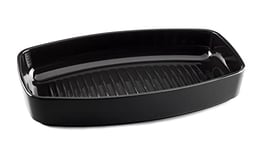 ESPRIT DE CUISINE - Plat À Four Poisson En Céramique - Cuisson Homogène - Émail Résistant Aux Rayures - Facile À Nettoyer - Made in France - 4,2L - 40x25x6,5cm Extérieur - Fusain Mat Noir