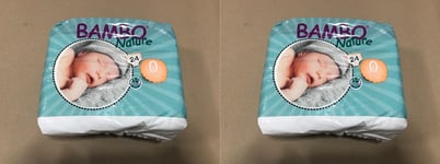 2 x Bamboo Nature Eco-Friendly Diapers | Size-0 | 1-3 KG | 24 Diapers