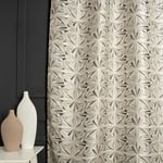 Rideau Tamisant 135 x 280 cm à Oeillets Jacquard Editeur Motif Géométrique Satiné Gris