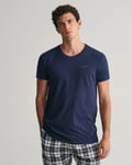 Gant Mens Crew Neck T-Shirt 2-Pack - White/Navy - Size X-Large