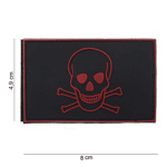 101 INC PVC Patch - Skull and Bones (Färg: Svart)