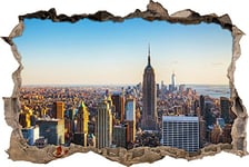 pixxp Rint 3D WD s2352 _ 62 x 42 Célèbre Empire State Building percée 3D Sticker Mural Mural en Vinyle, Multicolore, 62 x 42 x 0,02 cm