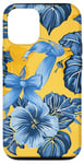 Coque pour iPhone 12/12 Pro Jaune Pop Art Tropical Esthétique Preppy Vintage Design