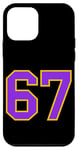 Coque pour iPhone 12 mini Numéro #67 Sport Jaune Violet Numéro