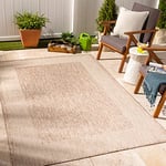 Livabliss Crete Indoor Outdoor Rug - Large Boho Rug for Living Room 160x213cm, Dining, Kitchen Rug - Vintage Patterned Neutral & Coloured Rugs, Waterproof, Stain Durable, Beige Rug