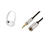 Sony MDR-ZX110/WC(AE) Overhead Headphones - White & Amazon Basics - Stereo Audio