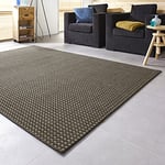 BALTA Outdoor Rug, Flat Woven Rug Ideal for Outdoors on the Patio or Indoor in a Living Room - Bedroom, Machine Weaving Jute Carpet Effect, Polypropylene, 160 x 230 cm, Dark Brown