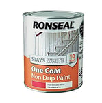 Ronseal RSLOCSWGP25L One Coat Stays Gloss Paint, White, 2.5 Litre