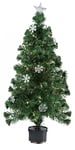 Christmas Gifts 49165 Sapin de Noël Fibre Optique - Flocon de neige, 90 cm, 100 branches, artificiel
