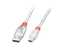 Lindy 41780 USB-kabel 0,2 m USB 2.0 USB A Mini-USB B Transparent