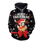 Höst och vinter jul huvtröja 3D print jultomten huvtröjor Street Trend Fritid Pullover Huvtröjor Dam Kappa 20221010-A14 2XL