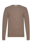 Davida Cashmere Man O-Neck Cable Sweater Brun