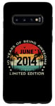 Coque pour Galaxy S10 10 Year Old Gifts June 2014 Limited Edition 10th Birthday