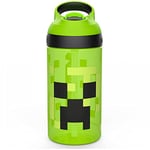 Minecraft Atlantic All Mob Heads Drinks Bottle | Eco Freindly BPA-free Plastic School Water Bottle with Removable straw, spills Proof | Perfect Gift for Minecraft fan | Officially Merch 450ML