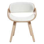 Chaise design blanc et bois clair bent