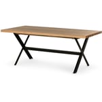 Lisa Design - Giocoso - table à manger extensible - bois et métal - 4 à 10 personnes - noir / bois