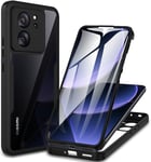 CENHUFO Coque Xiaomi 13T 5G, Coque Xiaomi 13T Pro 5G Antichoc Housse avec Protection d'écran, 360° Protégé Téléphone Double Face Case Transparent Intégrale Etui pour Xiaomi 13T 5G/13T Pro 5G -Noir