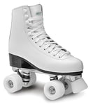 Roces RC2 Classic Roller Patins à Roulettes, Pour Femmes et Homme, Quad Skates Adulte, Blanc, 41 EU