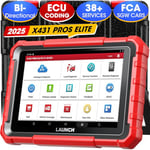 Launch X431 Pros Elite Valise Diagnostic Auto, Scanner de Diagnostic Automobile bidirectionnel, supporte 32+ Services, ECU Coding, CANFD&DoIP, Fonction Guide, 2 Ans de Mise à Jour Gratuite