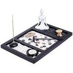 London Boutique Zen Garden Bouddha Porte-encens Méditation Coffret Cadeau de méditation Yin Yang Sable Blanc et Pierres décoratives (Bouddha Zen)