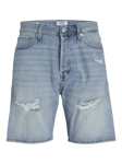 JackandJones Slitna ljusblå jeansshorts med hål herr (Blue Denim,M)