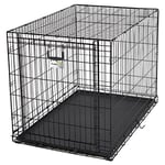 MidWest Homes for Pets Modèle 1942 Cage Ovation pliante pour chien, taille moyenne à une porte en métal de 106,68 cm, race de chien de grande taille, noir