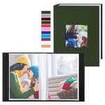 Lanpn Album Photo 10x15 Mini Petit Format 100 Pochette 2 Paquets, Lin Tissu Album pour Vertical Photos Vert