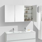 Stano. - Armoire de toilette bloc-miroir siena largeur 120 cm blanc laqué