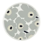 Marimekko - Oiva unikko tallrik 25 cm vit/grå/sand/mörkblå