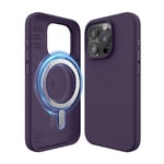 elago Magnetic Silicone Case Compatible with iPhone 15 Pro Case, Compatible with MagSafe All Accessories,Built-in Magnets,Premium Silicone,Full Body Protective Cover [5 Layer Structure] (Deep Purple)