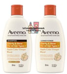 Aveeno Haircare Clarify Shine+ Apple Cider Vinegar Shampoo & Conditioner 300ml