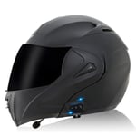 Certification Casque De Moto Bluetooth ECE - Casque Moto Bluetooth Full Face Course Cromwell Casque Jet Miroir Modulaire Casque Flip Convient Aux Hommes Quatre Saisons K,XL