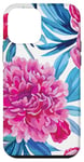 Coque pour iPhone 12 mini Pink Peony Floral Pattern Botanical Design for Flower Lovers